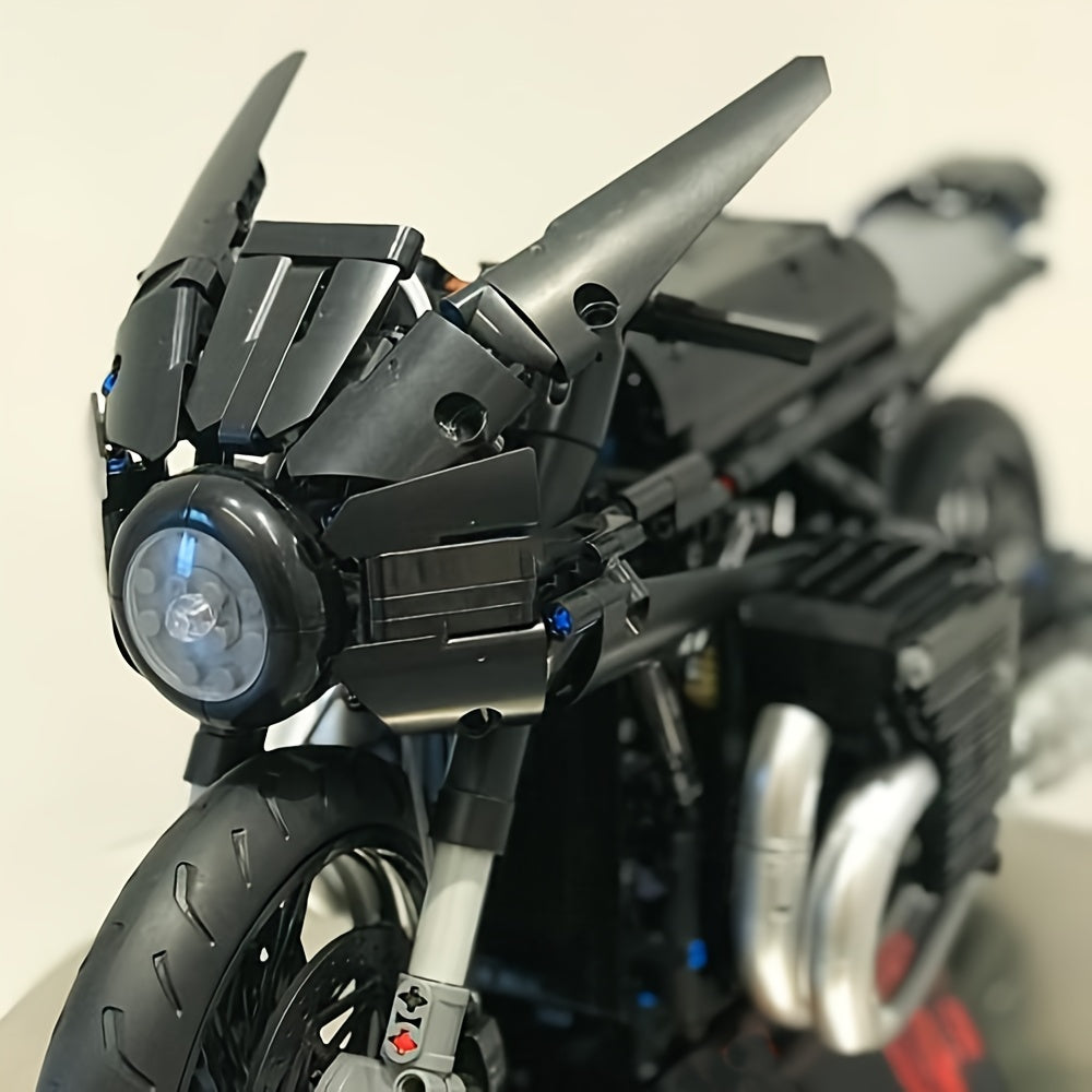 1981-Piece Cool Dark Motorcycle & Racing Car Building Blocks Set - 1:5 Scale Diy Model Kit For Teens & Adults, Durable Abs Material, Perfect