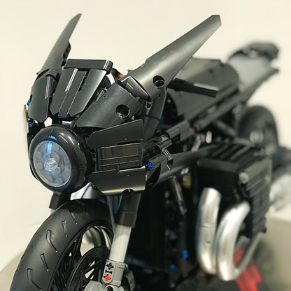 1981-Piece Cool Dark Motorcycle & Racing Car Building Blocks Set - 1:5 Scale Diy Model Kit For Teens & Adults, Durable Abs Material, Perfect