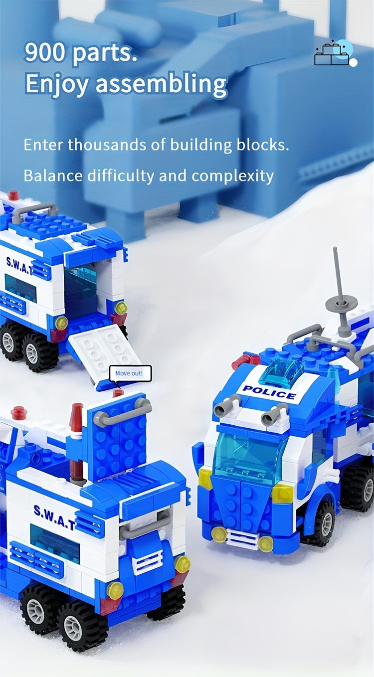Department Car Building Blocks, City Patrol Police Toy, Vehicle Truck Action Figures Brick Toys For Children, Role-Play Toys For Boys