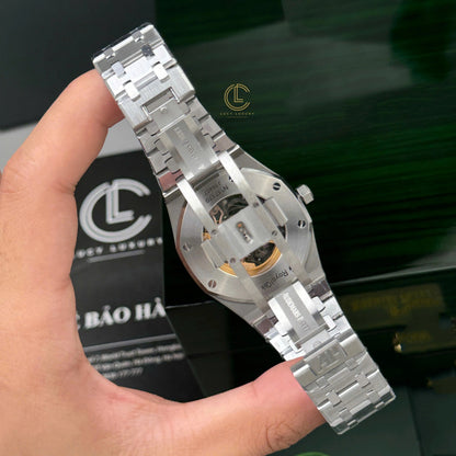 Octagonal Skeleton Automatic Watch in Stainless Steel