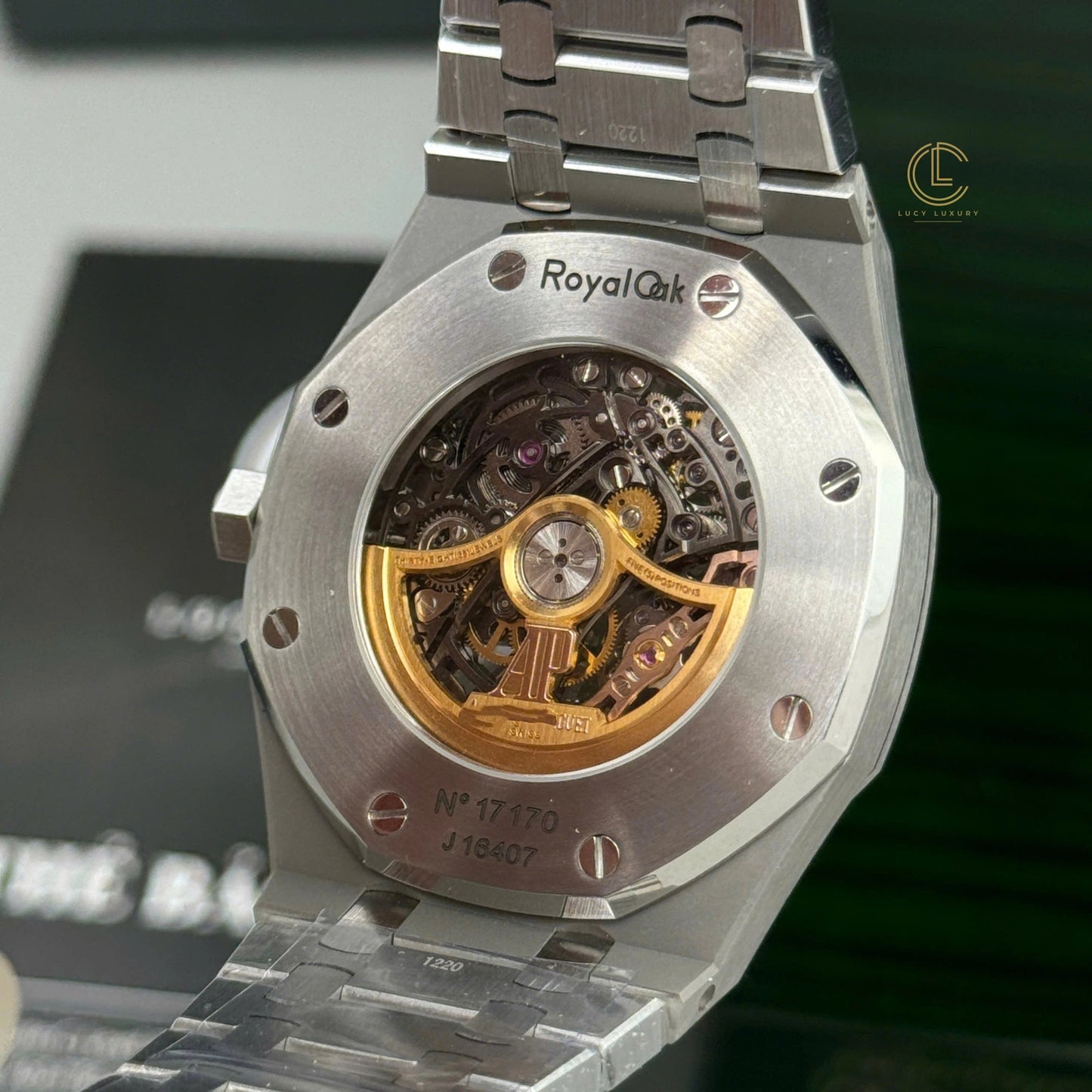 Octagonal Skeleton Automatic Watch in Stainless Steel