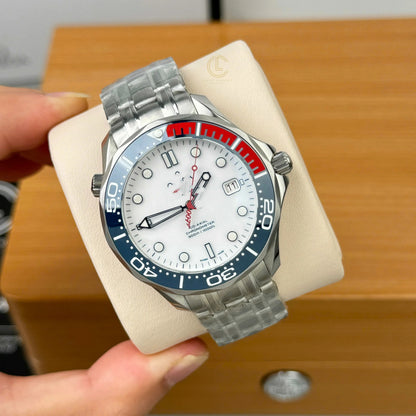 Sport Diving Automatic Mechanical Watch, 300m Waterproof Men's Steel Band Wristwatch, Two-Tone Ceramic Bezel Luminous Diver Watch