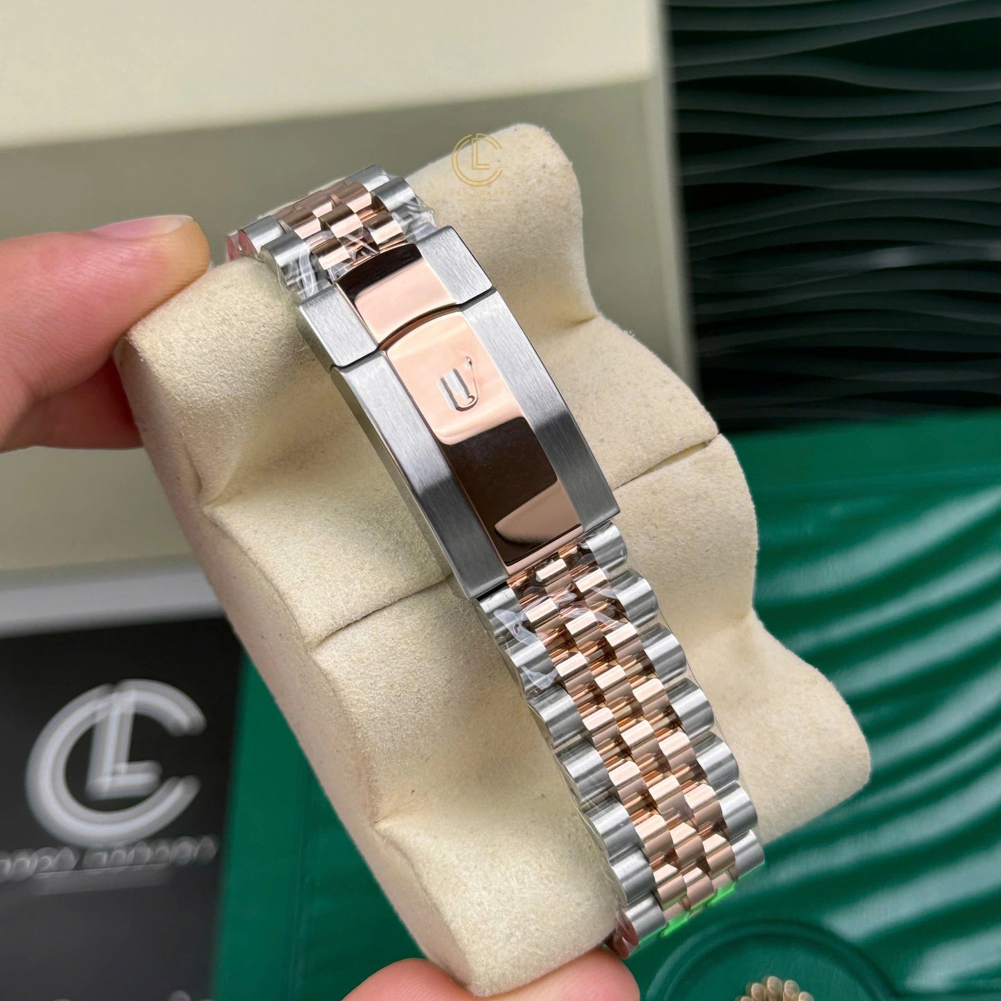 Classic Two-Tone Datejust Style Watch, Diamond-Index Ladies' Steel-Gold Band Wristwatch, Luxury Waterproof Dress Watch