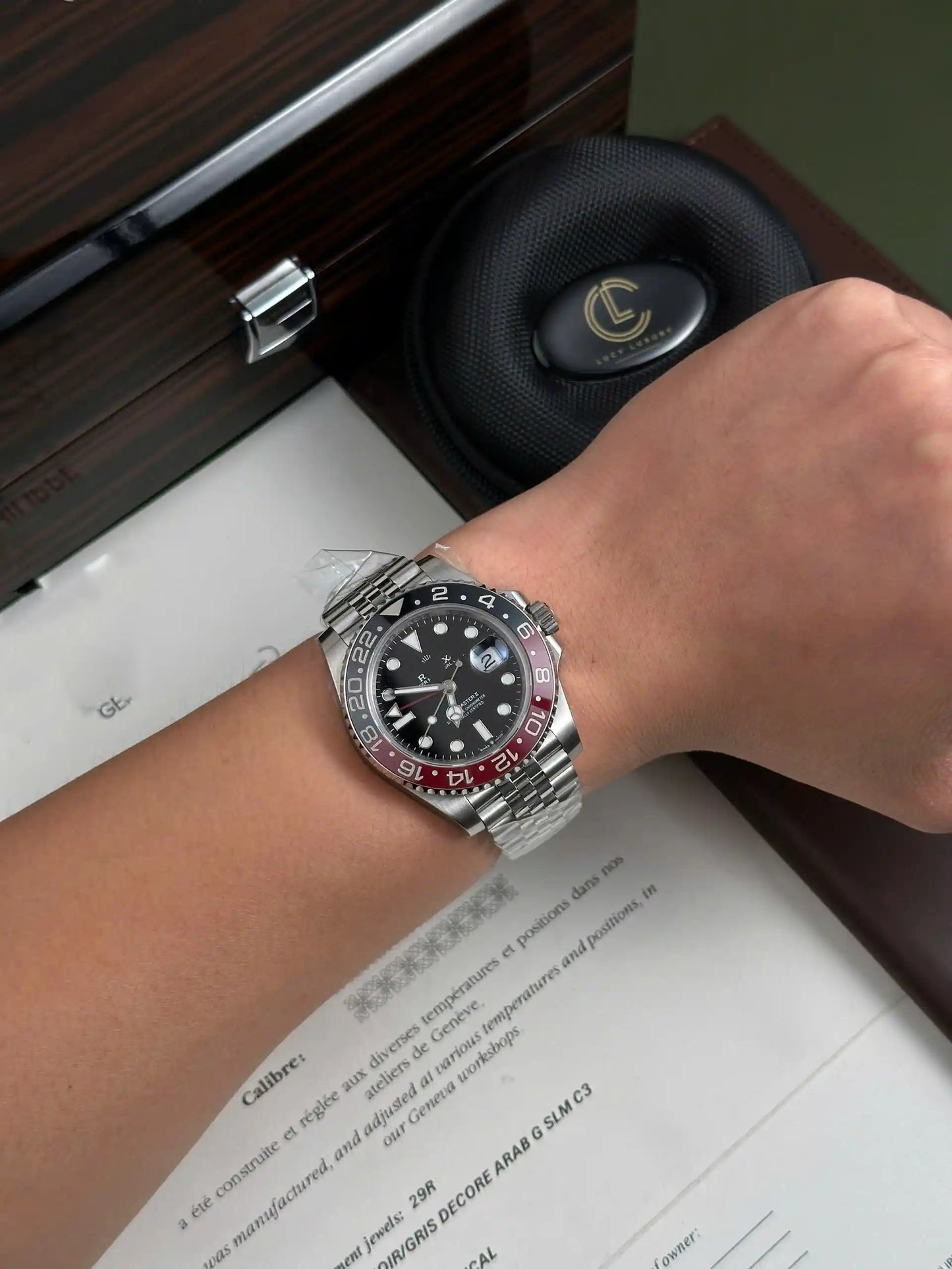 Black & Red Bezel GMT Automatic Watch