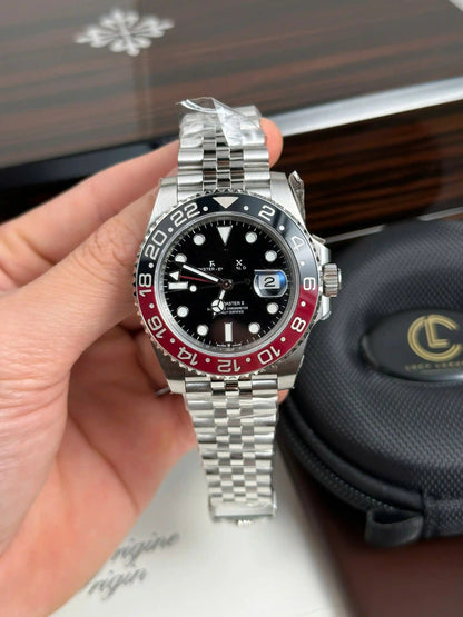 Black & Red Bezel GMT Automatic Watch