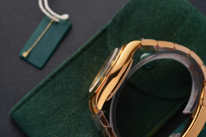 Full Gold Green Dial Chronograph Automatic Men's Watch