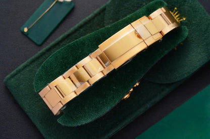 Full Gold Green Dial Chronograph Automatic Men's Watch