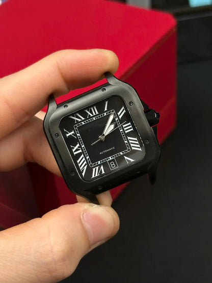 【#A271】Men's Automatic Mechanical Watch With Square Case & Roman Numeral Dial