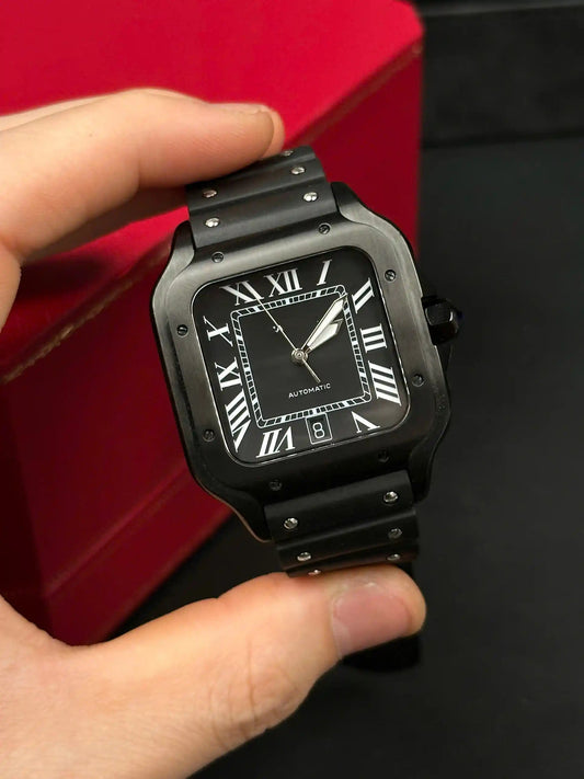【#A271】Men's Automatic Mechanical Watch With Square Case & Roman Numeral Dial