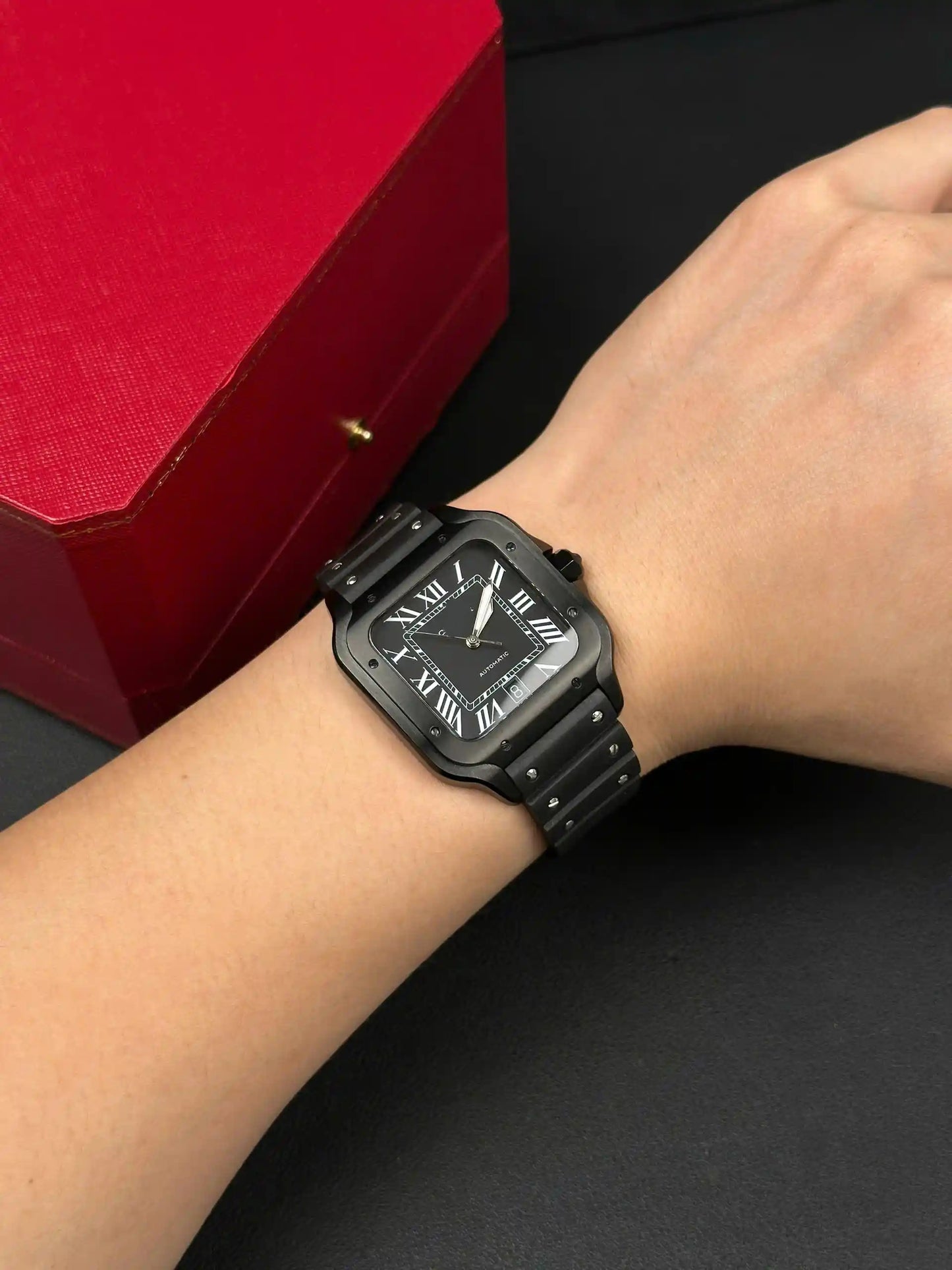 【#A271】Men's Automatic Mechanical Watch With Square Case & Roman Numeral Dial