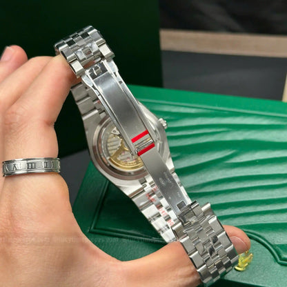 Men's Automatic Mechanical Watch With Honeycomb White Dial