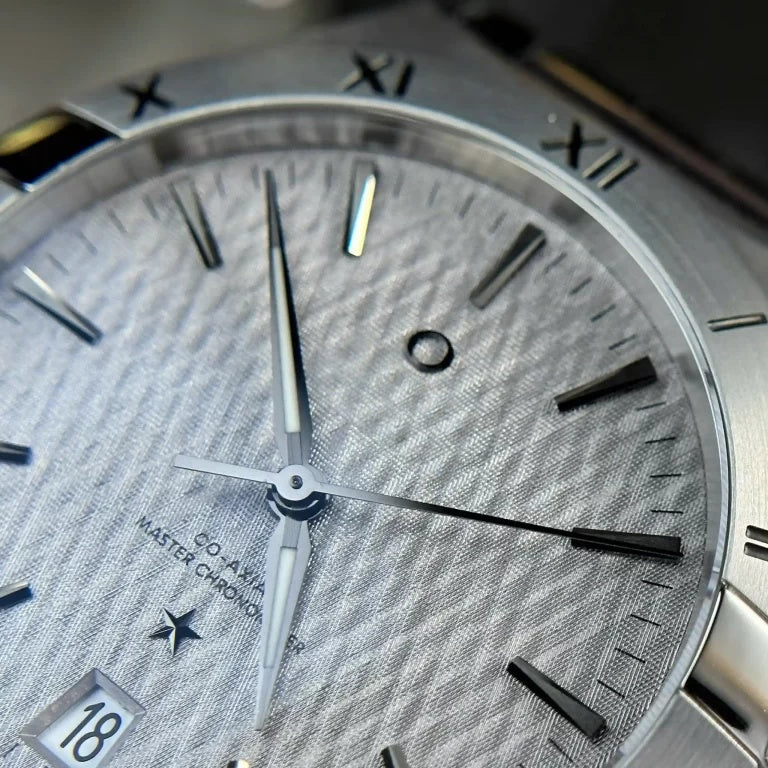 Octagonal Roman Bezel Automatic Mechanical Watch for Men, Meteorite Dial with Crocodile Grain Leather Strap